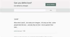 Desktop Screenshot of canyoudefinelove.com