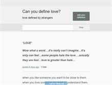 Tablet Screenshot of canyoudefinelove.com